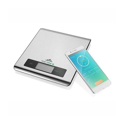 ETA Kitchen scales with smart application  Nutri Vital Maximum weight (capacity) 5 kg, Graduation 1 g, Display type LCD, Silver