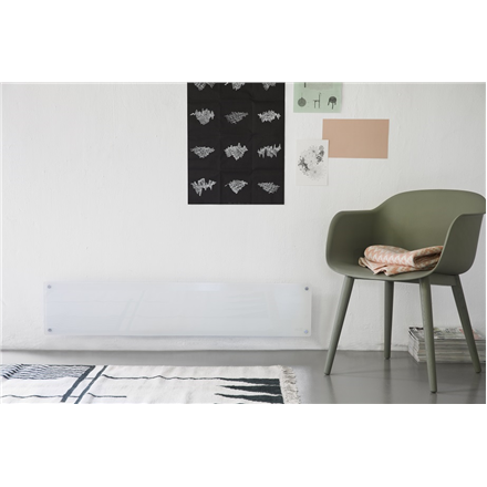 Mill Heater MB1000L DN Glass Panel Heater, 1000 W, Number of power levels 1, Suitable for rooms up to 12-16 m², White