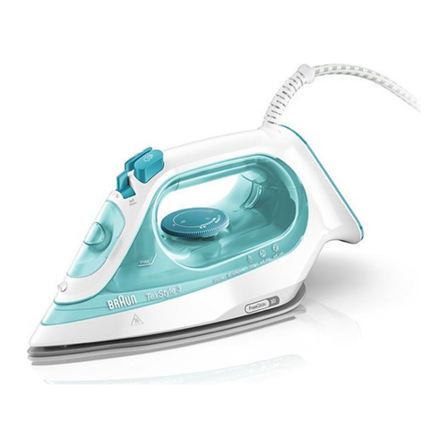 Braun SI 3041 TexStyle Turquoise, 2350 W, Steam Iron, Continuous steam 45 g/min, Steam boost performance 180 g/min, Anti-drip function, Anti-scale system, Vertical steam function, Water tank capacity 270 ml