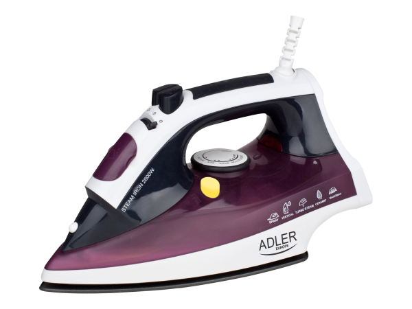 Iron Adler AD 5022 White/Blue, 2200 W, With cord, Anti-scale system, Vertical steam function