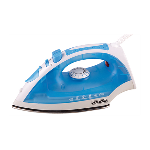 Iron Mesko MS 5023 Blue/White, 2200 W, With cord, Anti-scale system, Vertical steam function