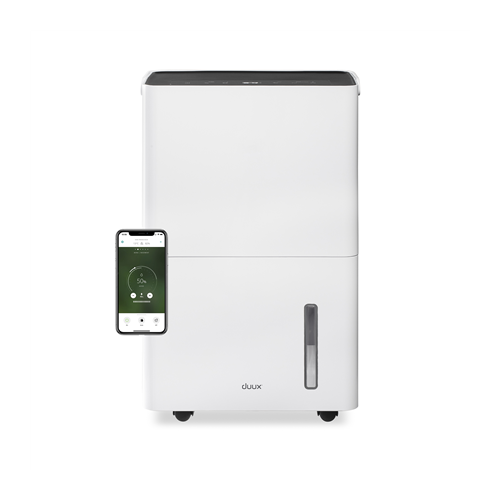 Duux Dehumidifier Bora Power 420 W, Suitable for rooms up to 40 m², Suitable for rooms up to 50 m³, Water tank capacity 4 L, White, Humidification capacity 20 ml/hr