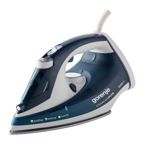 Gorenje Steam Iron SIH2200TQC Steam Iron, 2200 W, Water tank capacity 300 ml, Continuous steam 30 g/min, Blue/White, Auto power off
