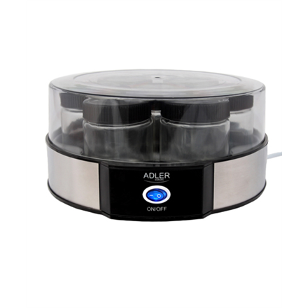 Adler Yogurt Maker AD 4476 Capacity 7x0.2 L, Stainless steel/Black
