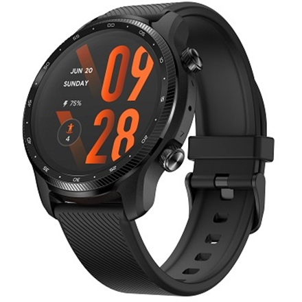 TicWatch Pro 3 Ultra GPS 3.56 cm (1.4"), Smart watch, NFC, GPS (satellite), AMOLED + FSTN, Heart rate monitor, Bluetooth, 1 GB, 8 GB, Android, iOS, Wi-Fi, Snapdragon Wear 4100, Shadow Black, 22 mm