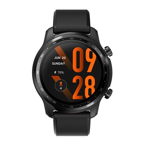 TicWatch Pro 3 Ultra GPS 3.56 cm (1.4"), Smart watch, NFC, GPS (satellite), AMOLED + FSTN, Heart rate monitor, Bluetooth, 1 GB, 8 GB, Android, iOS, Wi-Fi, Snapdragon Wear 4100, Shadow Black, 22 mm