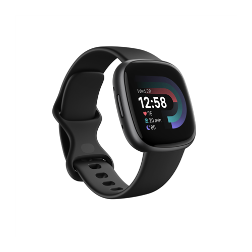Fitbit Versa 4 Smart watch, NFC, GPS (satellite), AMOLED, Touchscreen, Heart rate monitor, Activity monitoring 24/7, Waterproof, Bluetooth, Wi-Fi, Black/Graphite