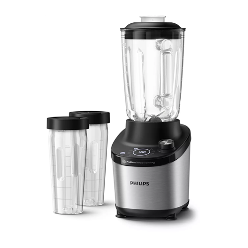 Philips High Speed Blender  HR3760/10 7000 Series Tabletop, 1500 W, Jar material Glass, Jar capacity 2 L, Ice crushing, Metal/Black