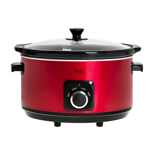 Adler Slow cooker AD 6413r 290 W, 5.8 L, Number of programs 3, Red