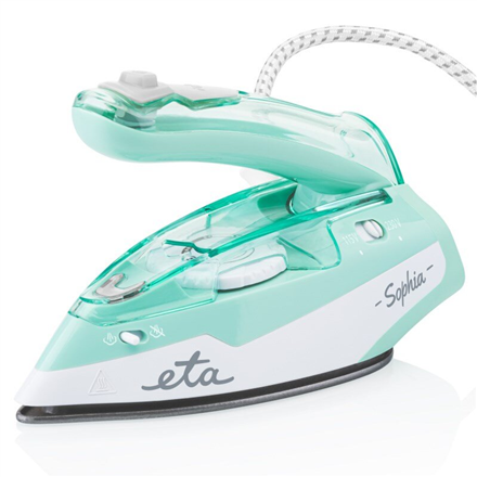 ETA ETA127190000 Sophia Steam Travel Iron, 1100 W, Water tank capacity 80 ml, Continuous steam 30 g/min, Steam boost performance 50 g/min, Green/White