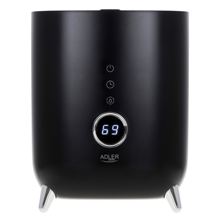 Adler AD 7972 Humidifier, 23 W, Water tank capacity 4 L, Suitable for rooms up to 35 m², Ultrasonic, Humidification capacity 150-300 ml/hr, Black