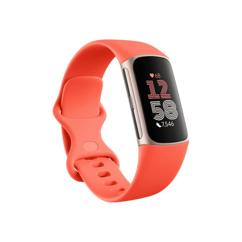 Fitbit Charge 6 Smart Watches, Coral, Champagne Gold Aluminum Fitbit