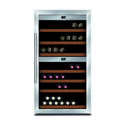 Caso Wine cooler Wine Master 66  Energy efficiency class G Free standing Bottles capacity Up to 66 bottles Cooling type Compressor technology Stainless steel/Black