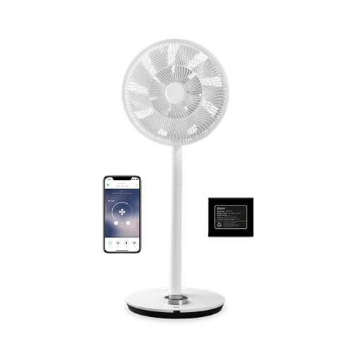 Duux Smart Fan Whisper Flex Smart with Battery Pack Stand Fan Timer Number of speeds 26 2-22 W Oscillation Diameter 34 cm White
