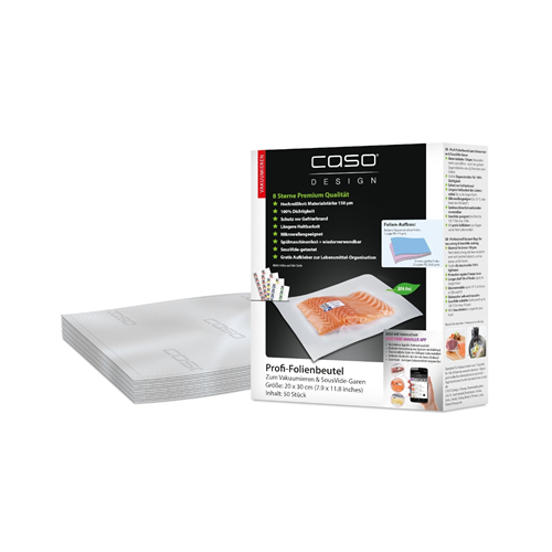 Caso Foil Bags 01219 50 units Dimensions (W x L) 20 x 30 cm Ribbed