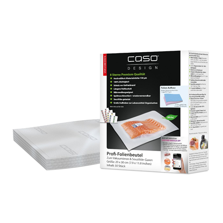 Caso Foil Bags 01219 50 units Dimensions (W x L) 20 x 30 cm Ribbed