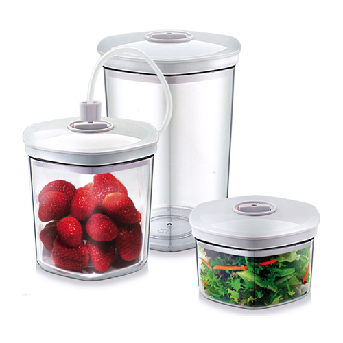 Caso Vacuum Canister Set 01260 3 canisters White/Transparent