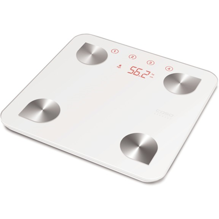 Svarstyklės Caso Electronic Maksimalus svoris (talpa) 150 kg Tikslumas 100 g Kūno masės indekso (KMI) matavimas White