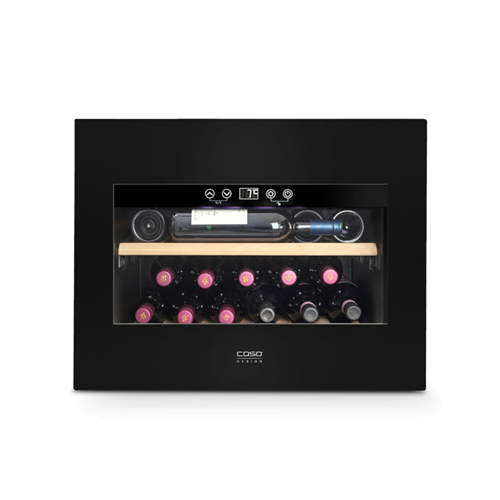 Caso Wine Cooler WineDeluxe E 18 Energy efficiency class G Built-in Bottles capacity 18 bottles Cooling type Compressor technology Black