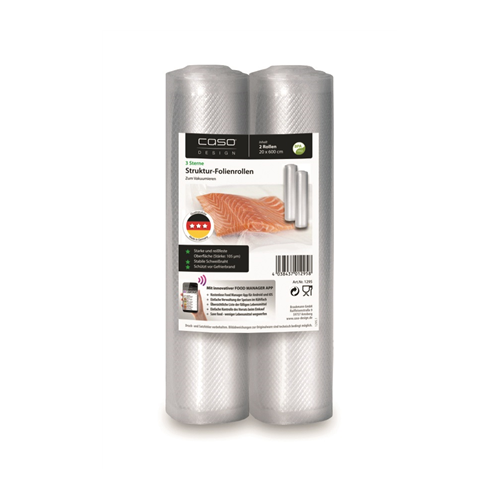 Caso Structured rolls for Vacuum sealing 01295 2 rolls Dimensions (W x L) 20 x 600 cm
