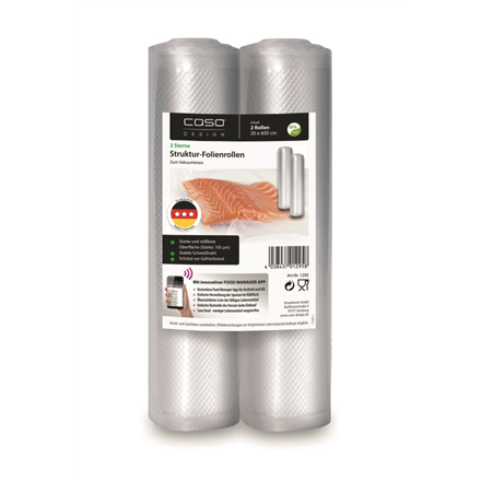 Caso Structured rolls for Vacuum sealing 01295 2 rolls Dimensions (W x L) 20 x 600 cm
