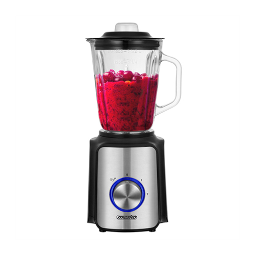Mesko Blender MS 4080 Tabletop 600 W Jar material Glass Jar capacity 1.5 L Ice crushing Black/Silver