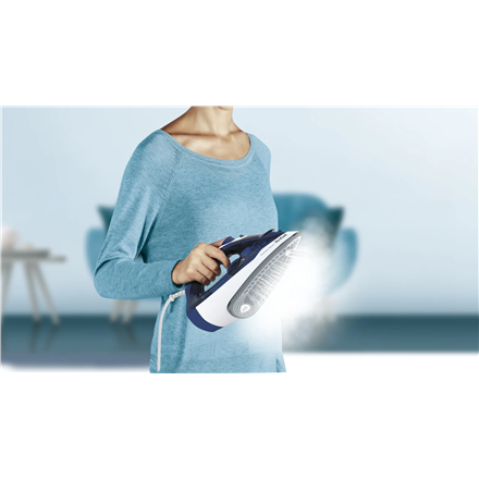 TEFAL FV2838E0 Steam Iron 2400 W Water tank capacity 270 ml Continuous steam 40 g/min Blue/White