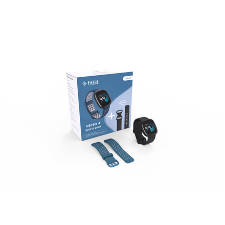 Fitbit Smart watch NFC GPS (satellite) AMOLED Touchscreen Activity monitoring 24/7 Waterproof Bluetooth Wi-Fi Black/Sapphire