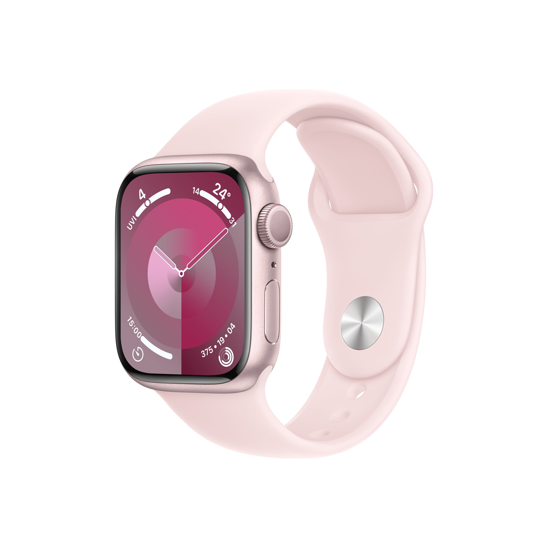 Apple Watch Series 9 GPS 41mm Pink Aluminium Case with Light Pink Sport Band - S/M Apple