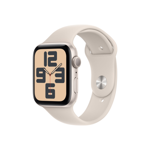 Apple Watch SE GPS 44mm Starlight Aluminium Case with Starlight Sport Band - M/L Apple