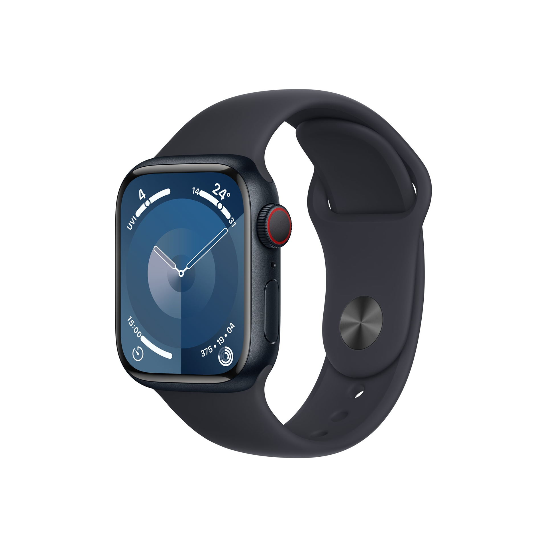Apple Watch Series 9 GPS + Cellular 41mm Midnight Aluminium Case with Midnight Sport Band - S/M Apple
