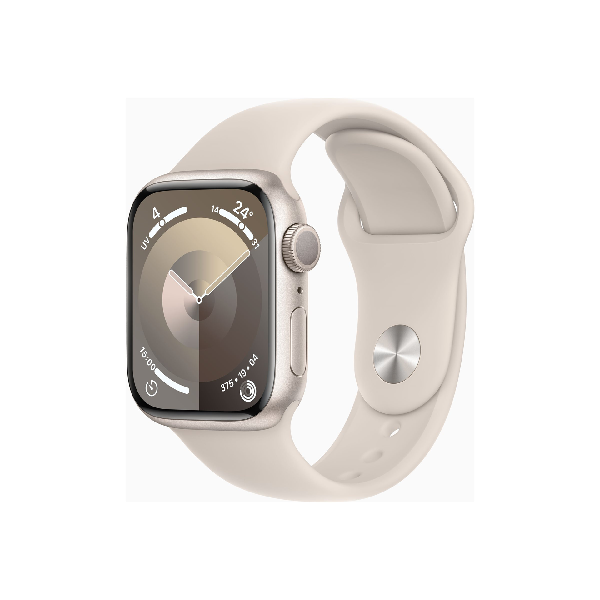 Apple Watch Series 9 GPS 41mm Starlight Aluminium Case with Starlight Sport Band - M/L Apple