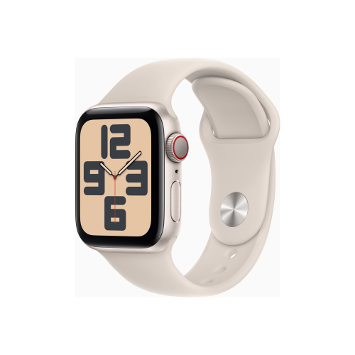 Apple Watch SE GPS + Cellular 40mm Starlight Aluminium Case with Starlight Sport Band - S/M Apple