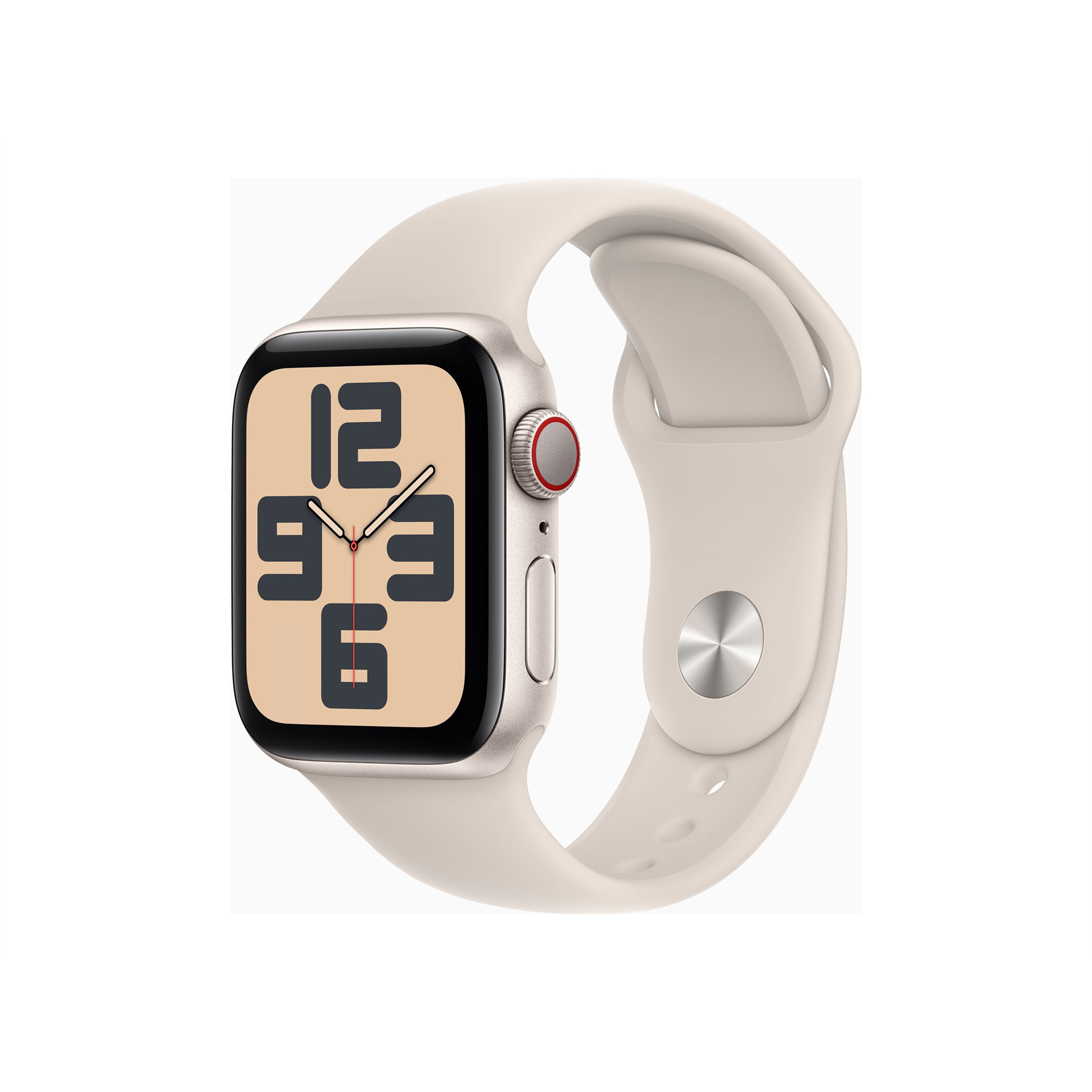 Apple Watch SE GPS + Cellular 40mm Starlight Aluminium Case with Starlight Sport Band - S/M Apple
