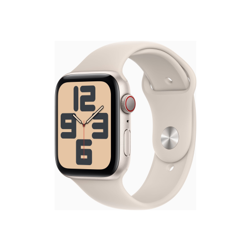 Apple Watch SE GPS + Cellular 44mm Starlight Aluminium Case with Starlight Sport Band - S/M Apple