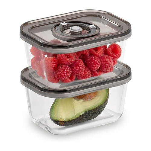 Caso VacuBoxx Eco-Duo S Glass vacuum containers with plastic lid, 0.5 L, 2 pcs Caso