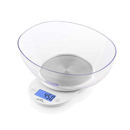 770ab5361b36b79ee8e620dcdf13b74c.png ETA Kitchen scale with a bowl ETA577090000 Mari Graduation 1 g Display type LCD White