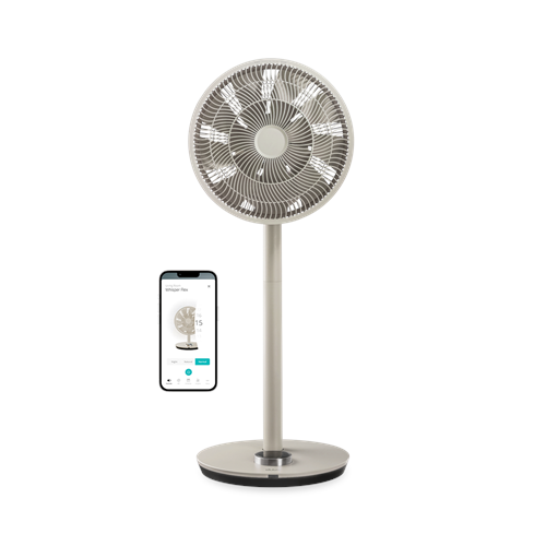 Duux Fan | Whisper Flex Smart | Stand Fan | Greige | Diameter 34 cm | Number of speeds 26 | Oscillation | Yes