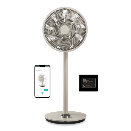 c3166ba8390178a0695862b643367bac.png Duux Fan with Battery Pack | Whisper Flex Smart | Stand Fan | Greige | Diameter 34 cm | Number of speeds 26 | Oscillation | Yes