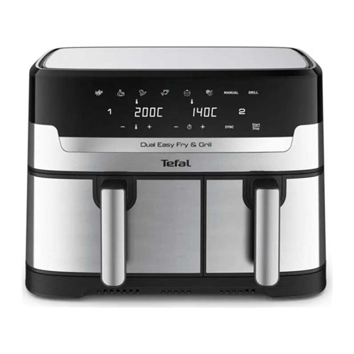 TEFAL Fryer | EY905D10 | Capacity 5.2+3.1 L | Hot air technology | Stainless Steel/Black